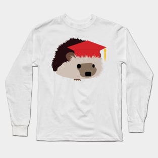 Graduation Hedgehog - Red Cap Long Sleeve T-Shirt